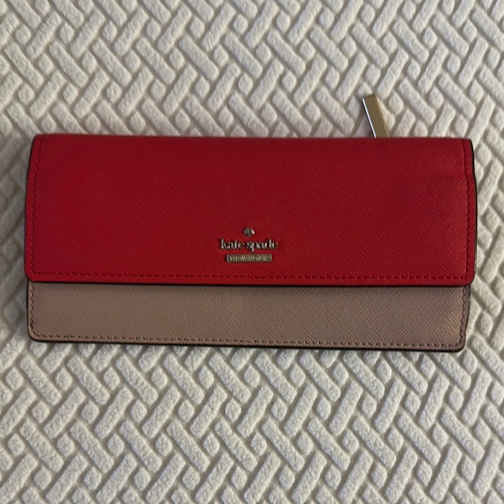 Kate Spade Red and Tan Wallet